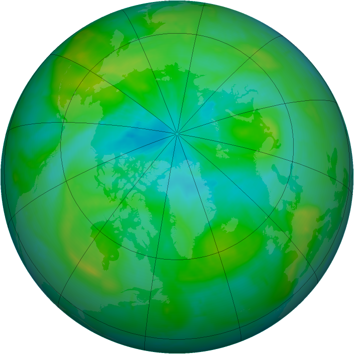 Arctic ozone map for 16 August 2010